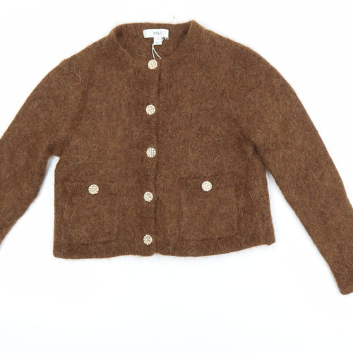 Marks and Spencer Women’s Brown Alpaca Wool Button Cardigan M