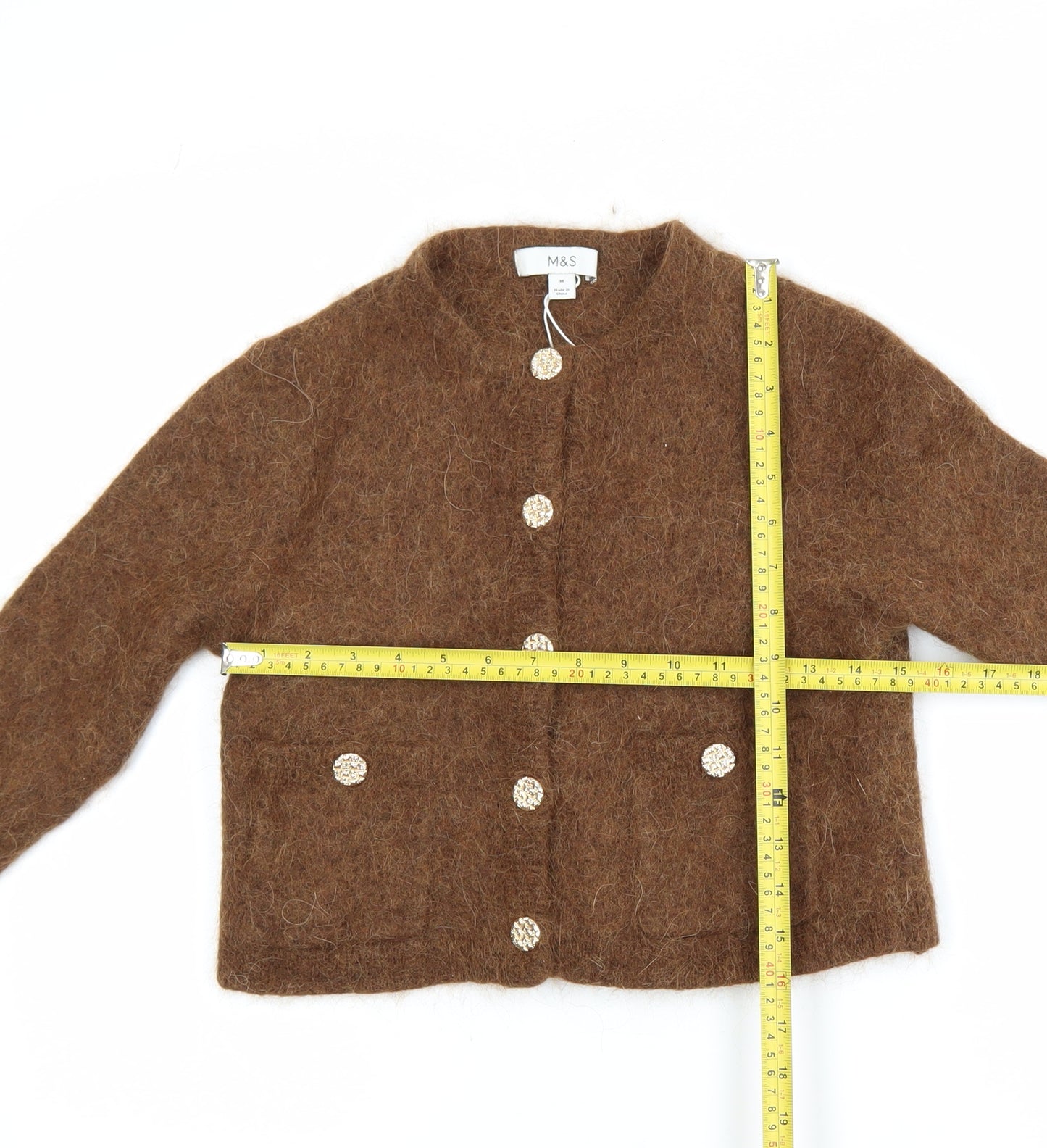 Marks and Spencer Women’s Brown Alpaca Wool Button Cardigan M