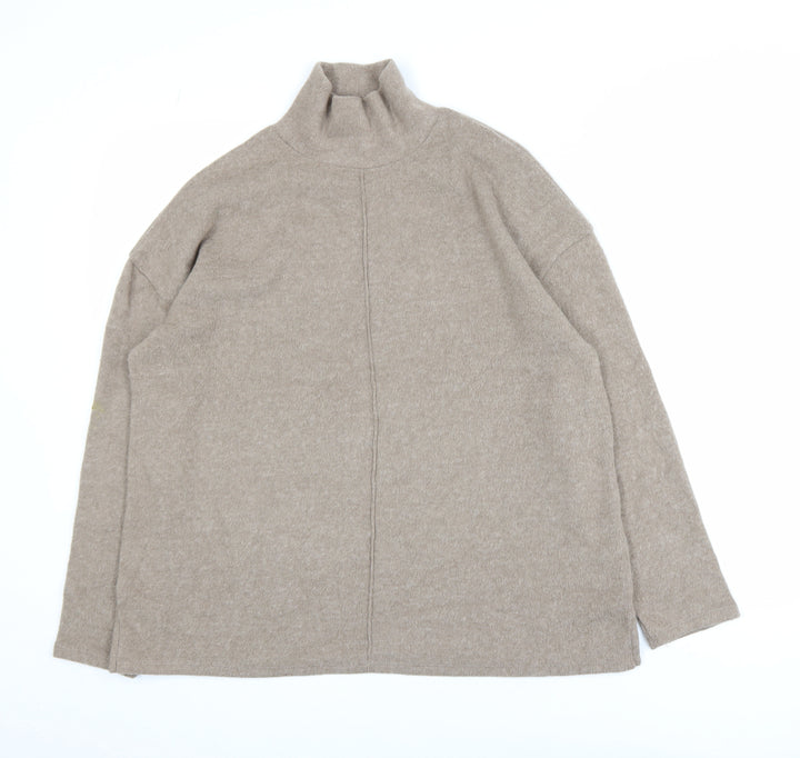 George Women’s Beige Roll Neck Jumper Size S 8-10 Relaxed Fit