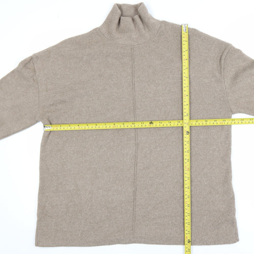George Women’s Beige Roll Neck Jumper Size S 8-10 Relaxed Fit