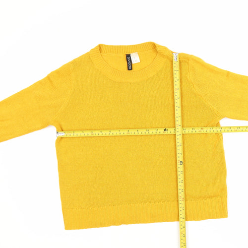 H&M Women’s Yellow Crew Neck Acrylic Knit Jumper XS