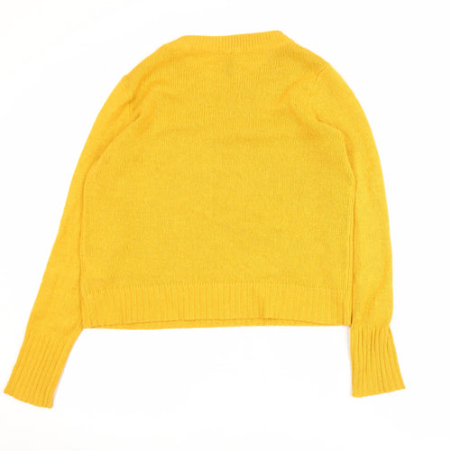 H&M Women’s Yellow Crew Neck Acrylic Knit Jumper XS