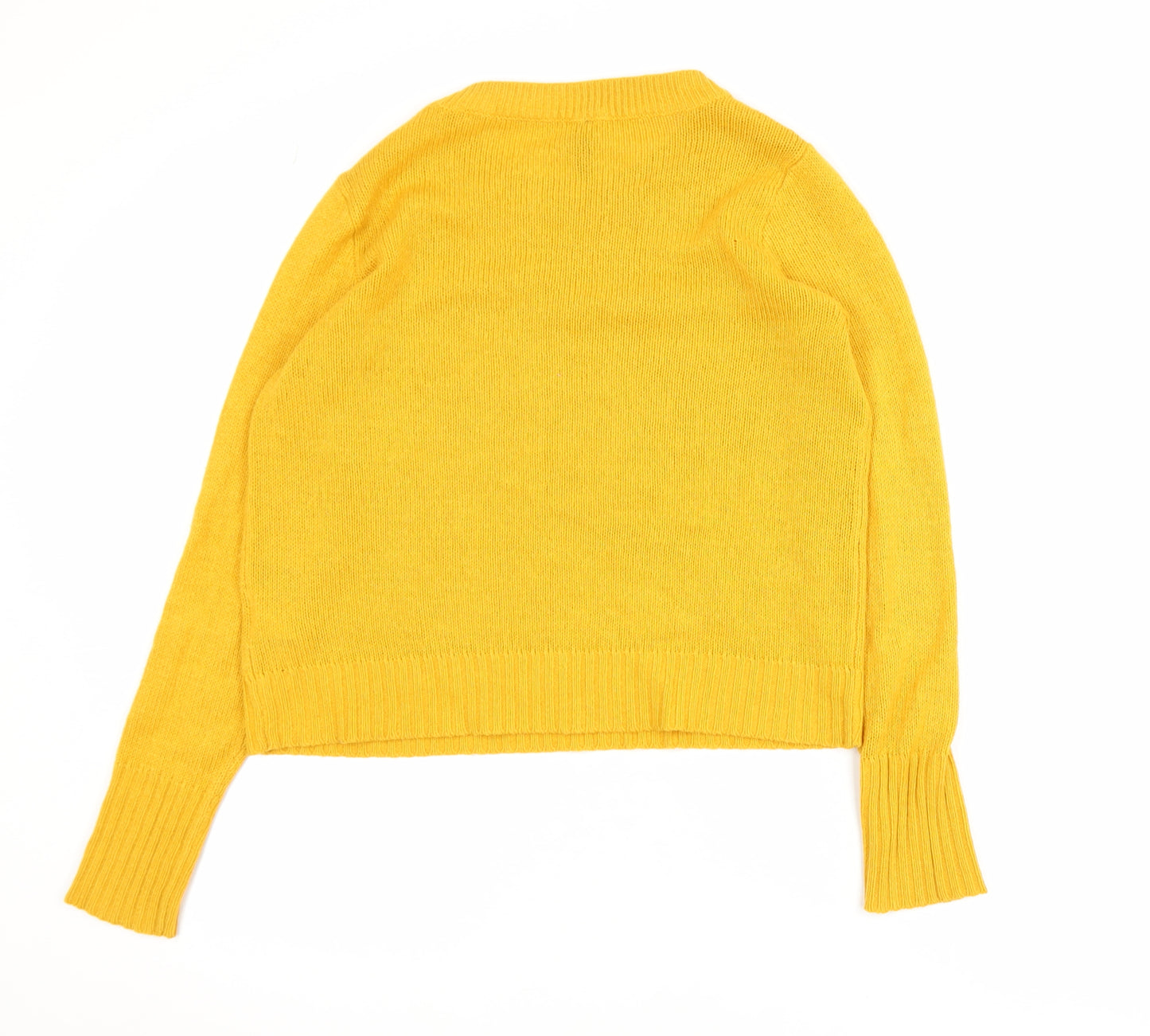 H&M Women’s Yellow Crew Neck Acrylic Knit Jumper XS