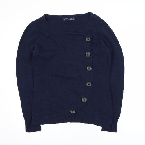 Arizona Womens Blue Button Cardigan L Knit Long Sleeve Jumper