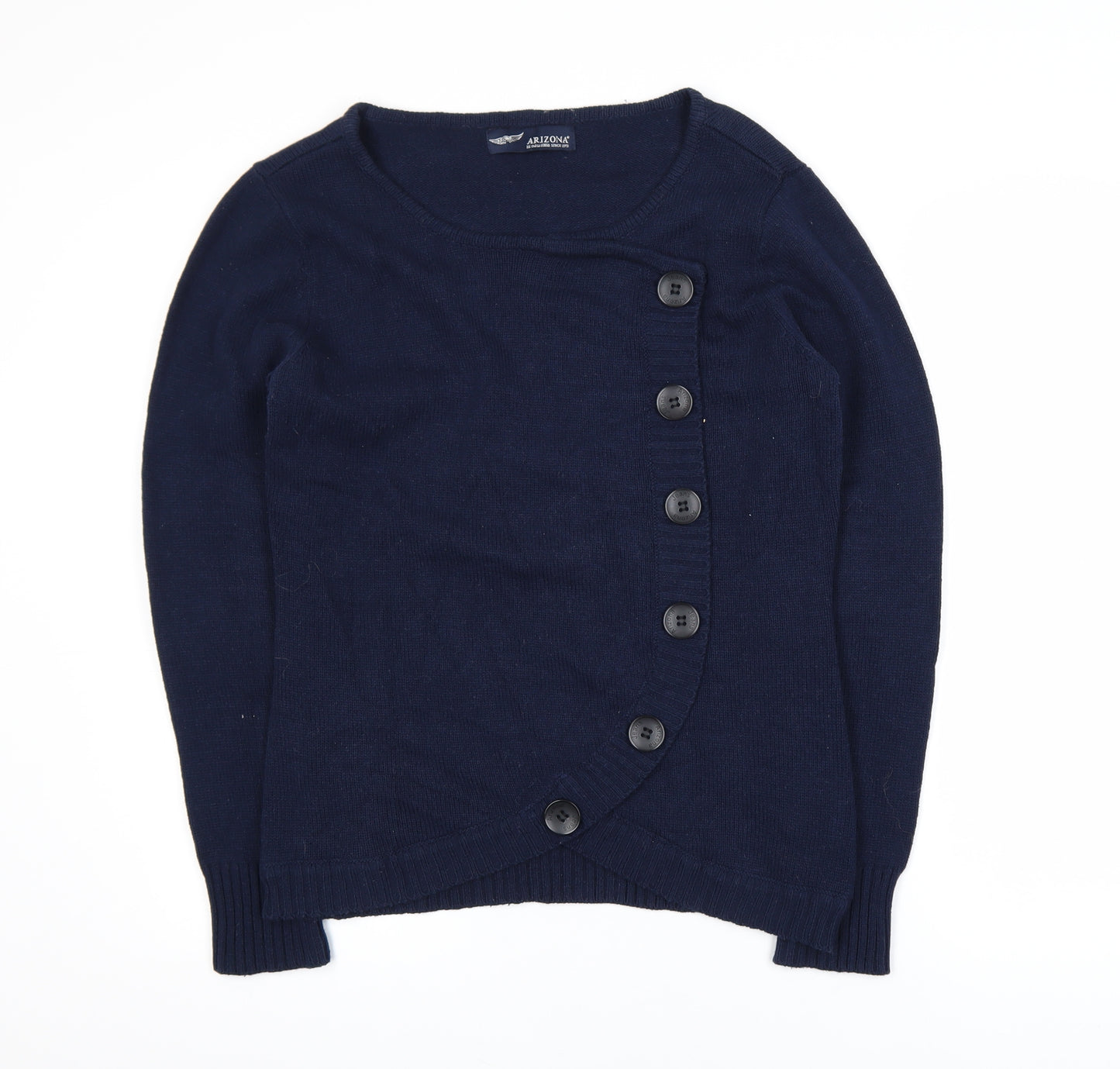 Arizona Womens Blue Button Cardigan L Knit Long Sleeve Jumper