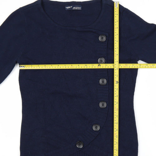 Arizona Womens Blue Button Cardigan L Knit Long Sleeve Jumper