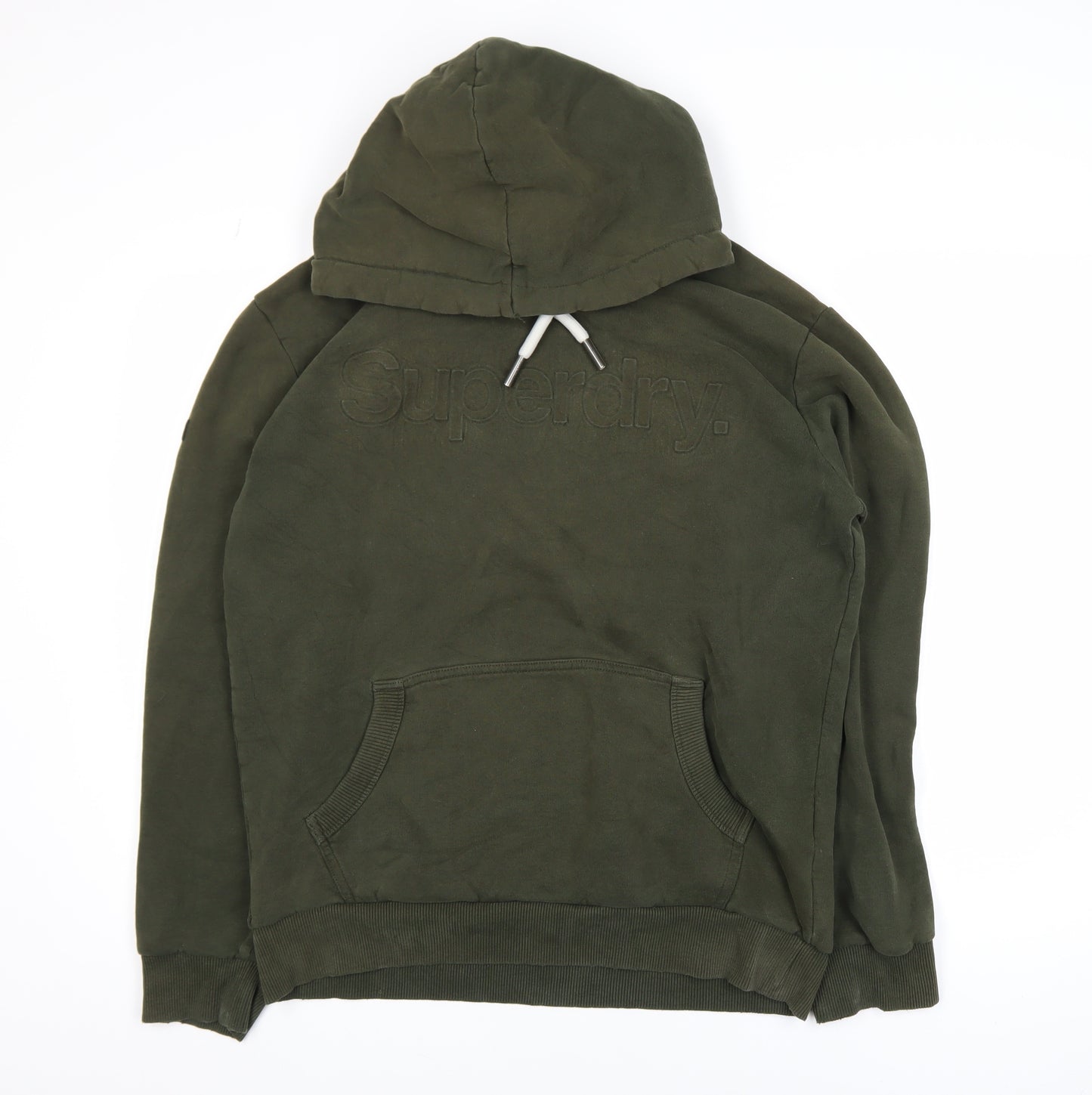 Superdry Men’s Green Pullover Hoodie Size L Regular Fit