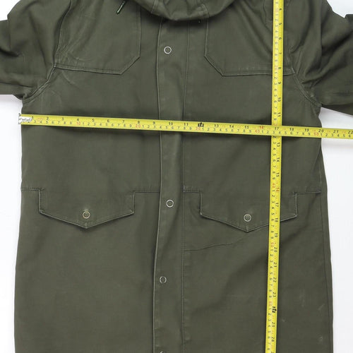 Topman Men’s Green Hooded Cotton Parka Coat Size M
