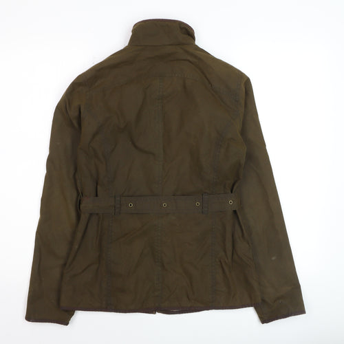 Elveden Square Women Brown Waxed Cotton Belted Field Jacket Size 8