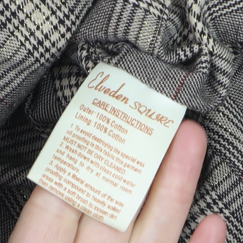 Elveden Square Women Brown Waxed Cotton Belted Field Jacket Size 8