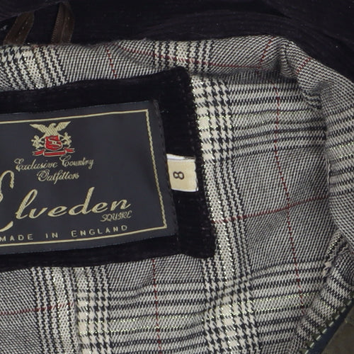 Elveden Square Women Brown Waxed Cotton Belted Field Jacket Size 8