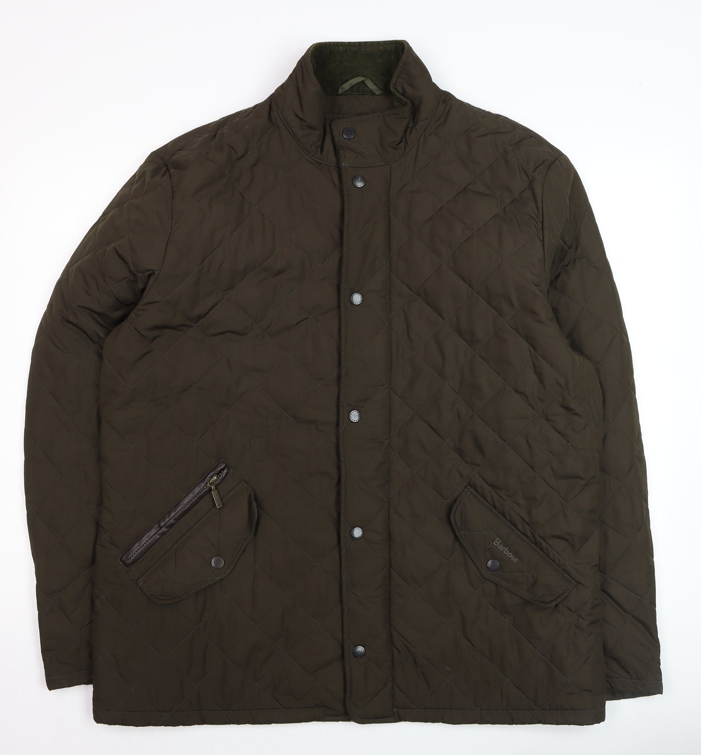 Barbour Men's Brown Quilted Mid-Length Jacket XL