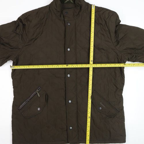 Barbour Men's Brown Quilted Mid-Length Jacket XL