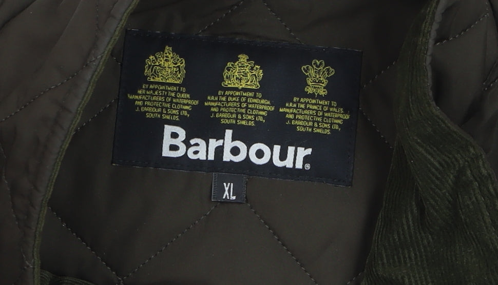 Barbour Men's Brown Quilted Mid-Length Jacket XL