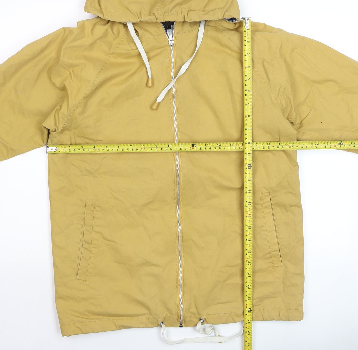 Pop England Men's Beige Hooded Windbreaker Jacket Size S