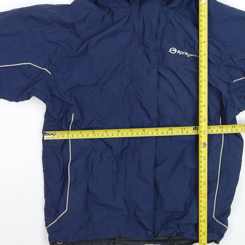 Sprayway Boys Blue Waterproof Hooded Parka Coat Age 8