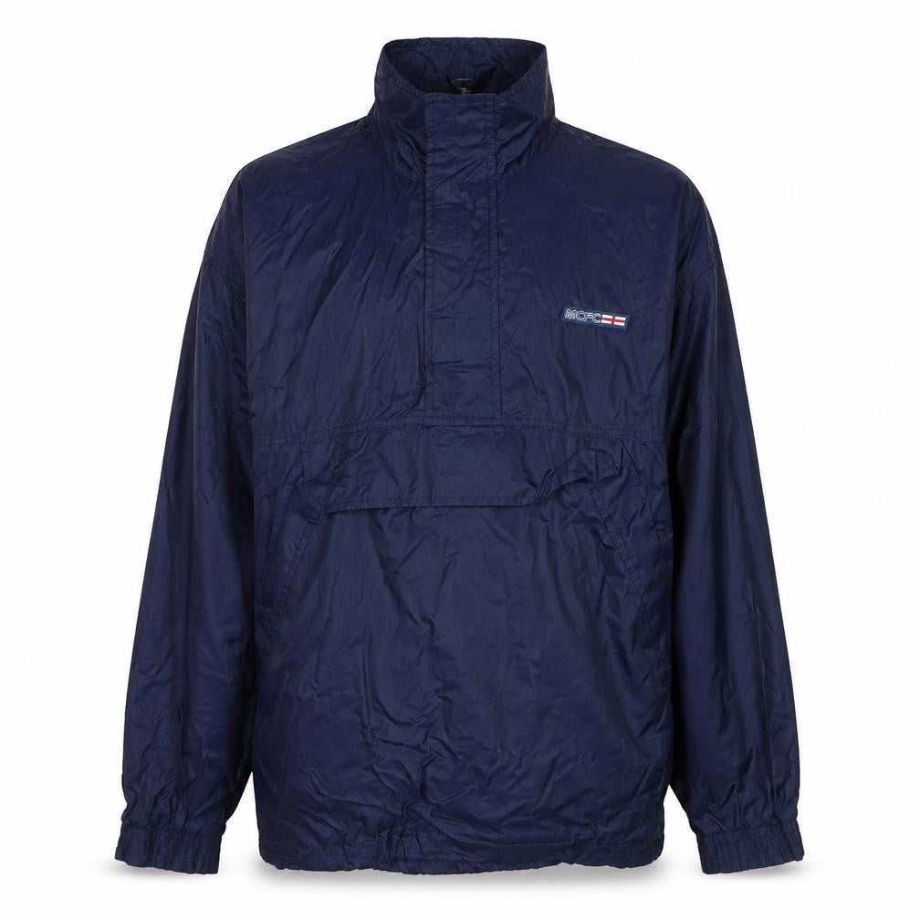 Front view of Le Coq Sportif Men's Blue Windbreaker Jacket, size M, Regular Fit