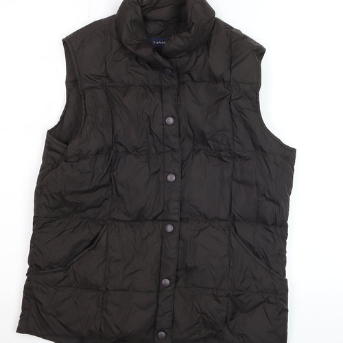 Lands' End Women's Black Puffer Down Waistcoat Gilet Size S 8
