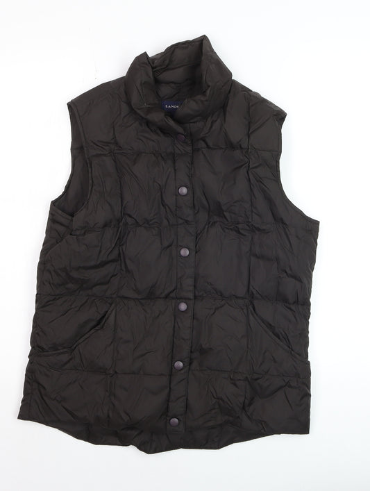 Lands' End Women's Black Puffer Down Waistcoat Gilet Size S 8