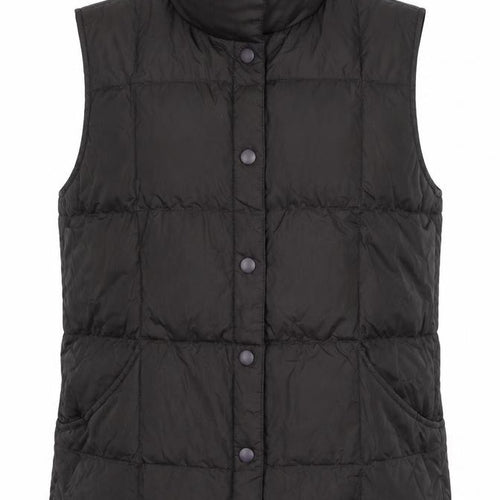 Lands' End Women's Black Puffer Down Waistcoat Gilet Size S 8