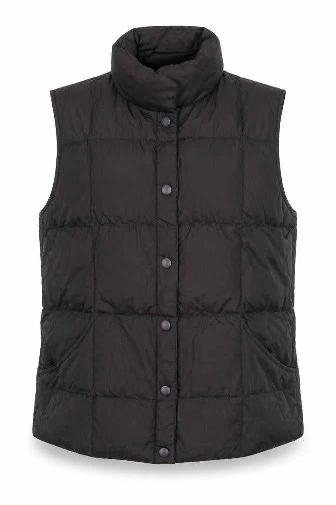 Lands' End Women's Black Puffer Down Waistcoat Gilet Size S 8