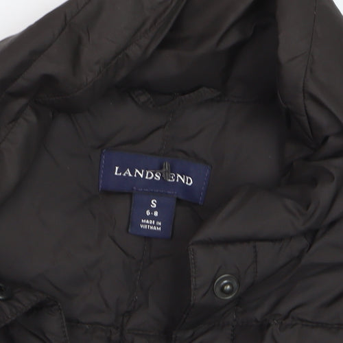 Lands' End Women's Black Puffer Down Waistcoat Gilet Size S 8