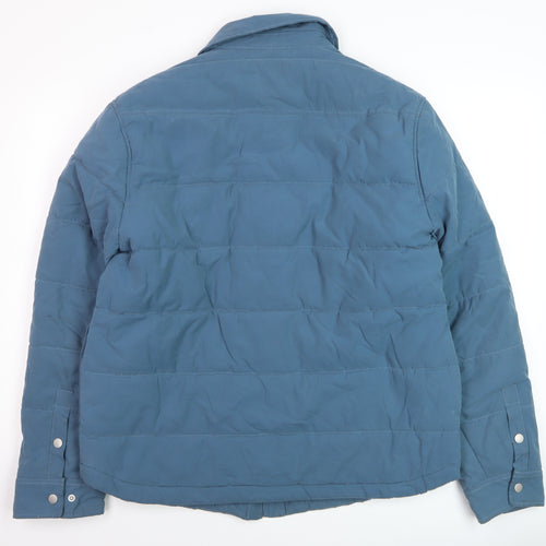 White Stuff Men's Blue Quilted Lined Jacket Size L
