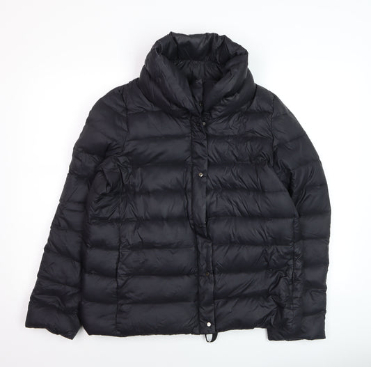 Mango Womens Black Puffer Jacket Medium Down-Filled Winter Coat