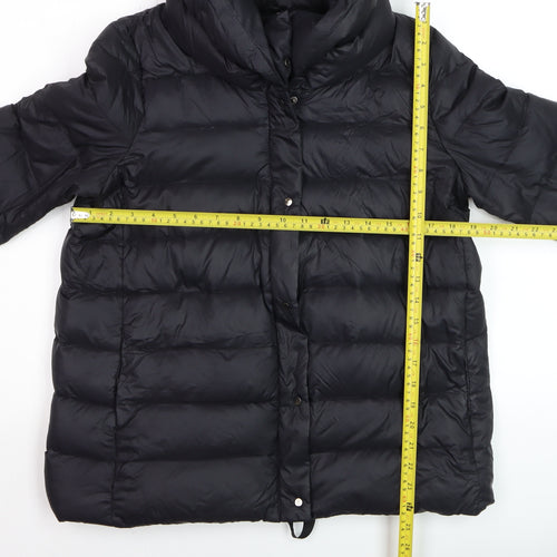 Mango Womens Black Puffer Jacket Medium Down-Filled Winter Coat