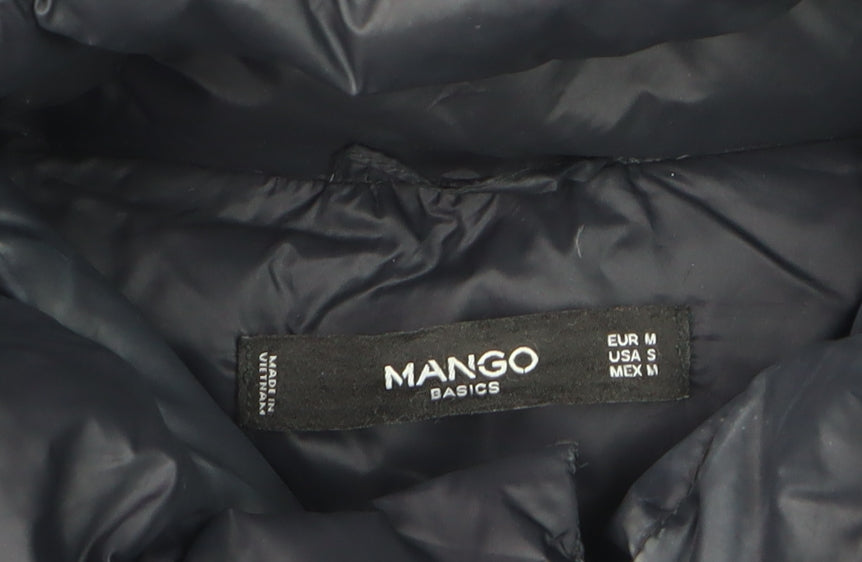 Mango Womens Black Puffer Jacket Medium Down-Filled Winter Coat