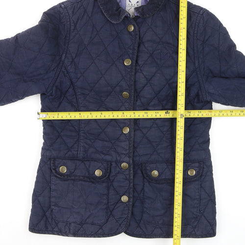 Crew Clothing Co. Women's Blue Quilted Mid-Length Jacket Size 8