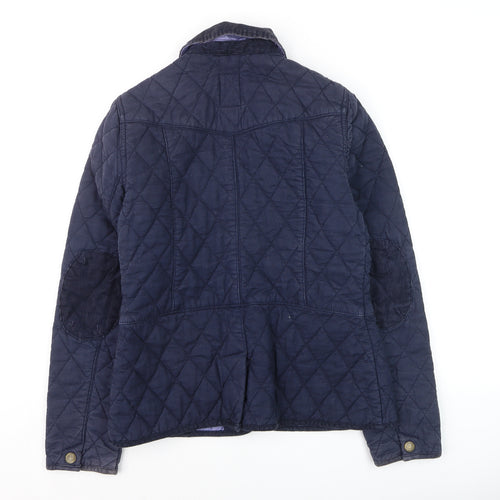 Crew Clothing Co. Women's Blue Quilted Mid-Length Jacket Size 8