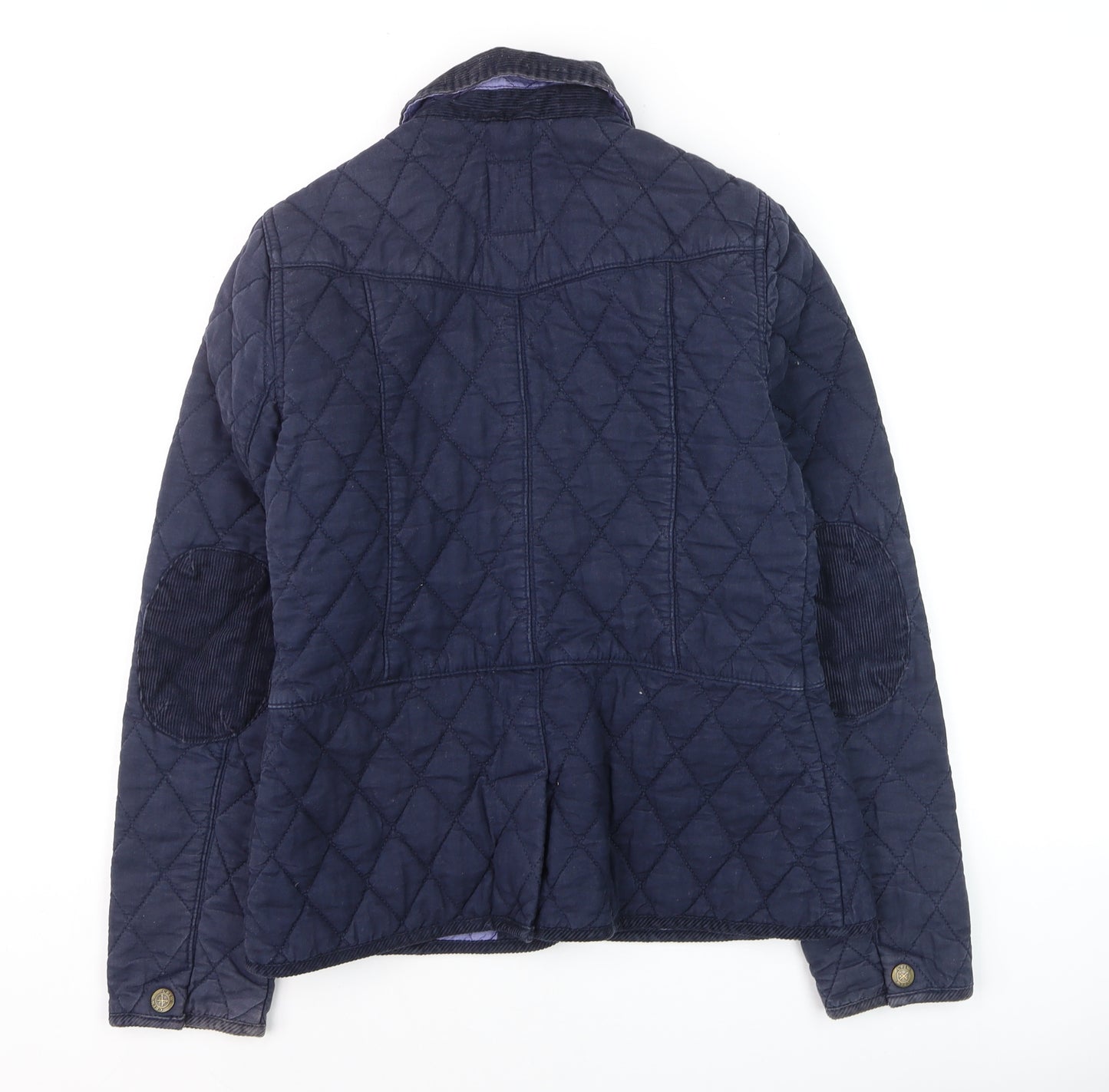 Crew Clothing Co. Women's Blue Quilted Mid-Length Jacket Size 8