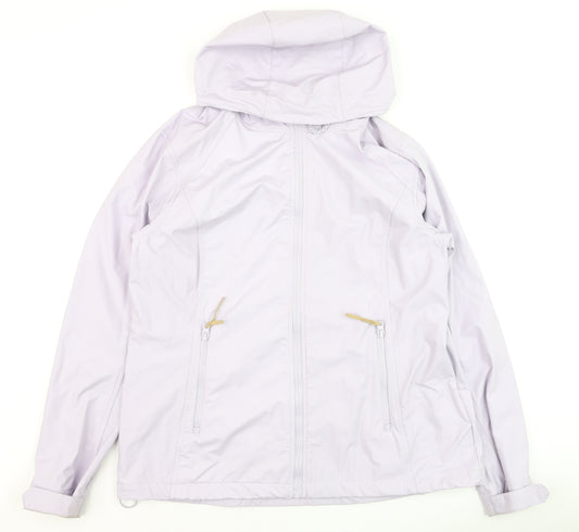 Mountain Warehouse Womens Purple Waterproof Hooded Rain Jacket Size 18