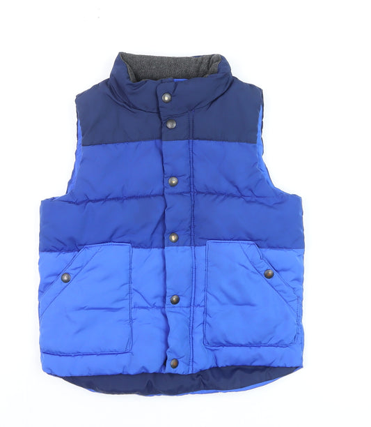 Baby GAP Boys Blue Padded Bodywarmer Gilet 5 Years Polyester Snap Front
