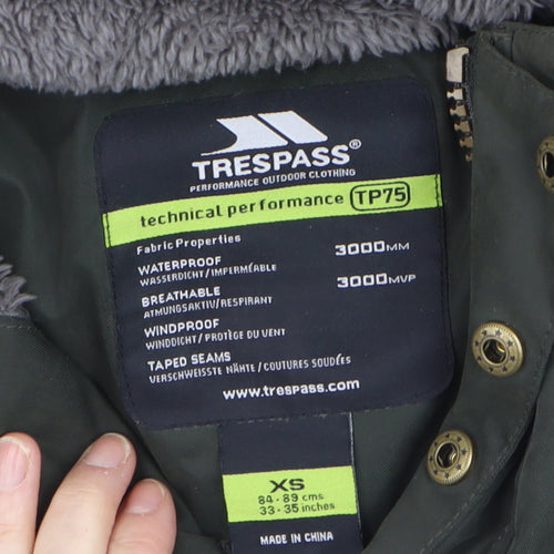 Trespass Men's Green XS Waterproof Hooded Parka Jacket