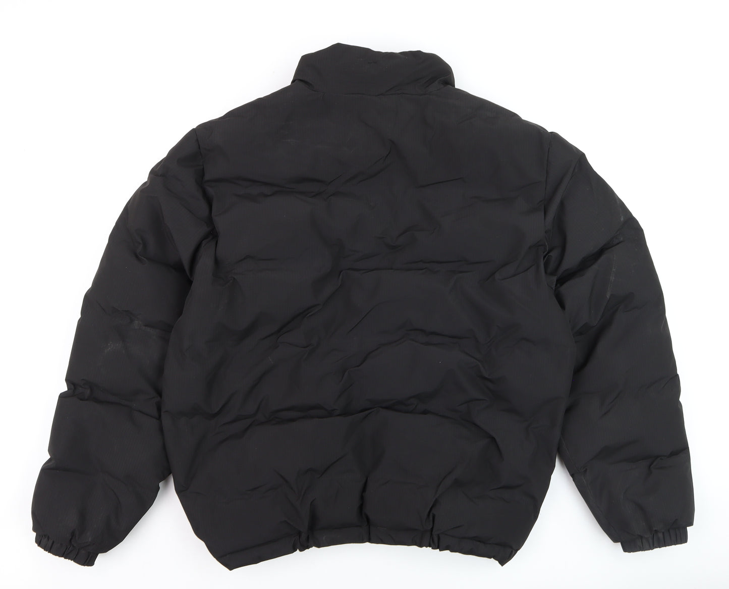 Pull & Bear Men's Black L Puffer Jacket Winter Polyester Coat
