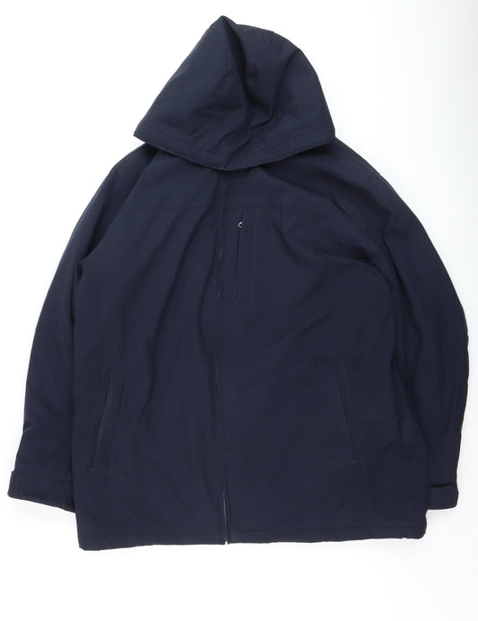 Weatherproof Mens Blue XL Hooded Waterproof Parka Jacket