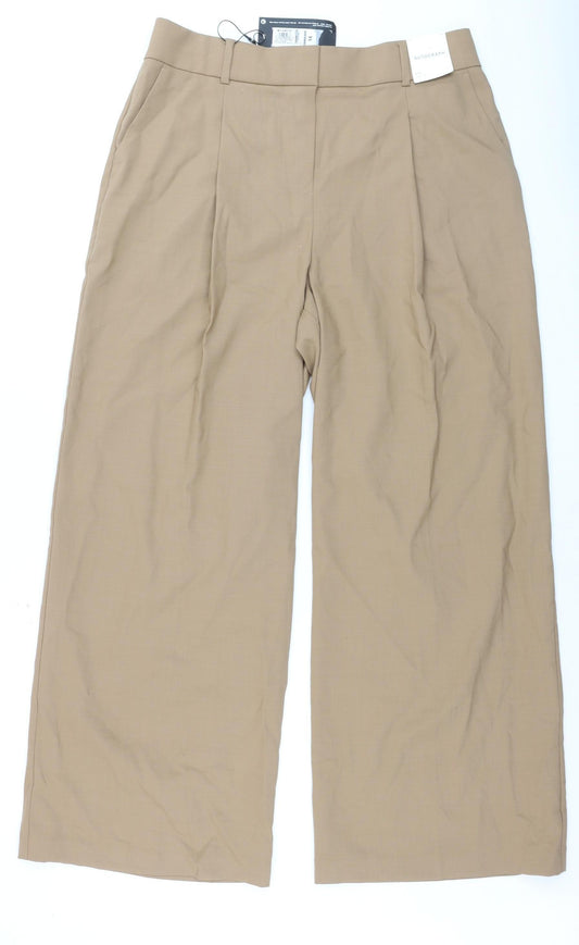 Marks and Spencer Autograph Women’s Beige Wool Wide-Leg Dress Pants Size 14