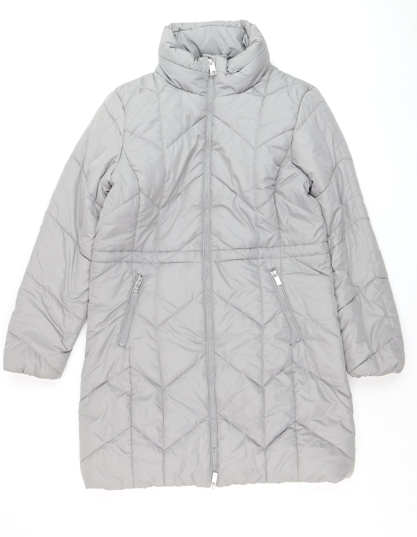 Marks and Spencer Women's Grey Long Puffer Coat Size 12