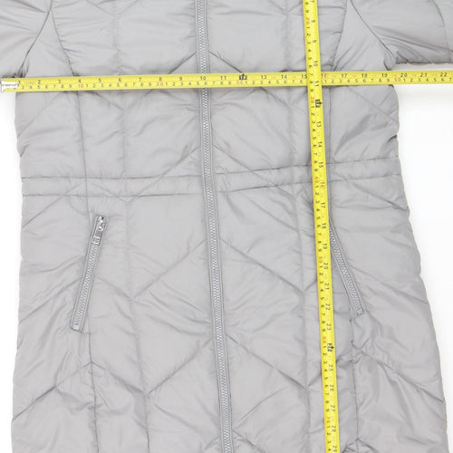 Marks and Spencer Women's Grey Long Puffer Coat Size 12