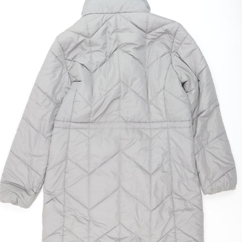 Marks and Spencer Women's Grey Long Puffer Coat Size 12