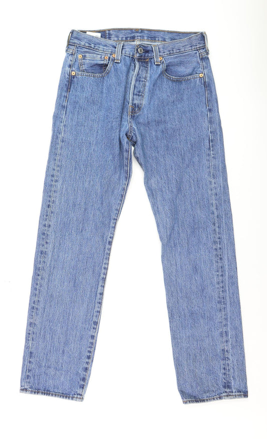 Levi's Women's Blue Straight Leg 501 Jeans Size 12 Regular Fit Denim