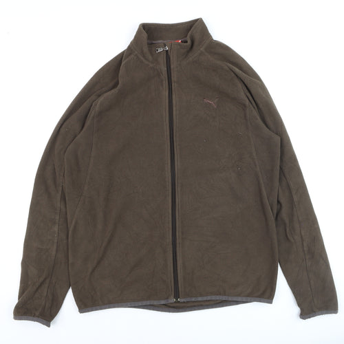 Puma Men’s Brown Fleece Full Zip Jacket Size M Regular Fit