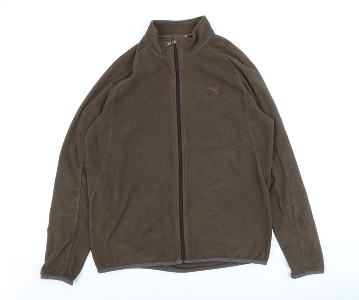 Puma Men’s Brown Fleece Full Zip Jacket Size M Regular Fit