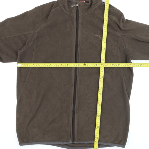 Puma Men’s Brown Fleece Full Zip Jacket Size M Regular Fit