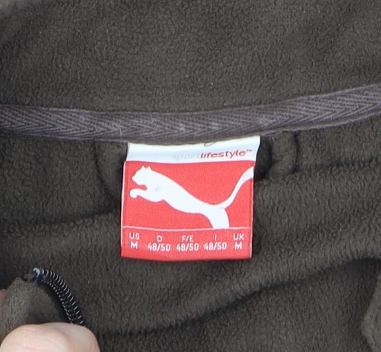 Puma Men’s Brown Fleece Full Zip Jacket Size M Regular Fit