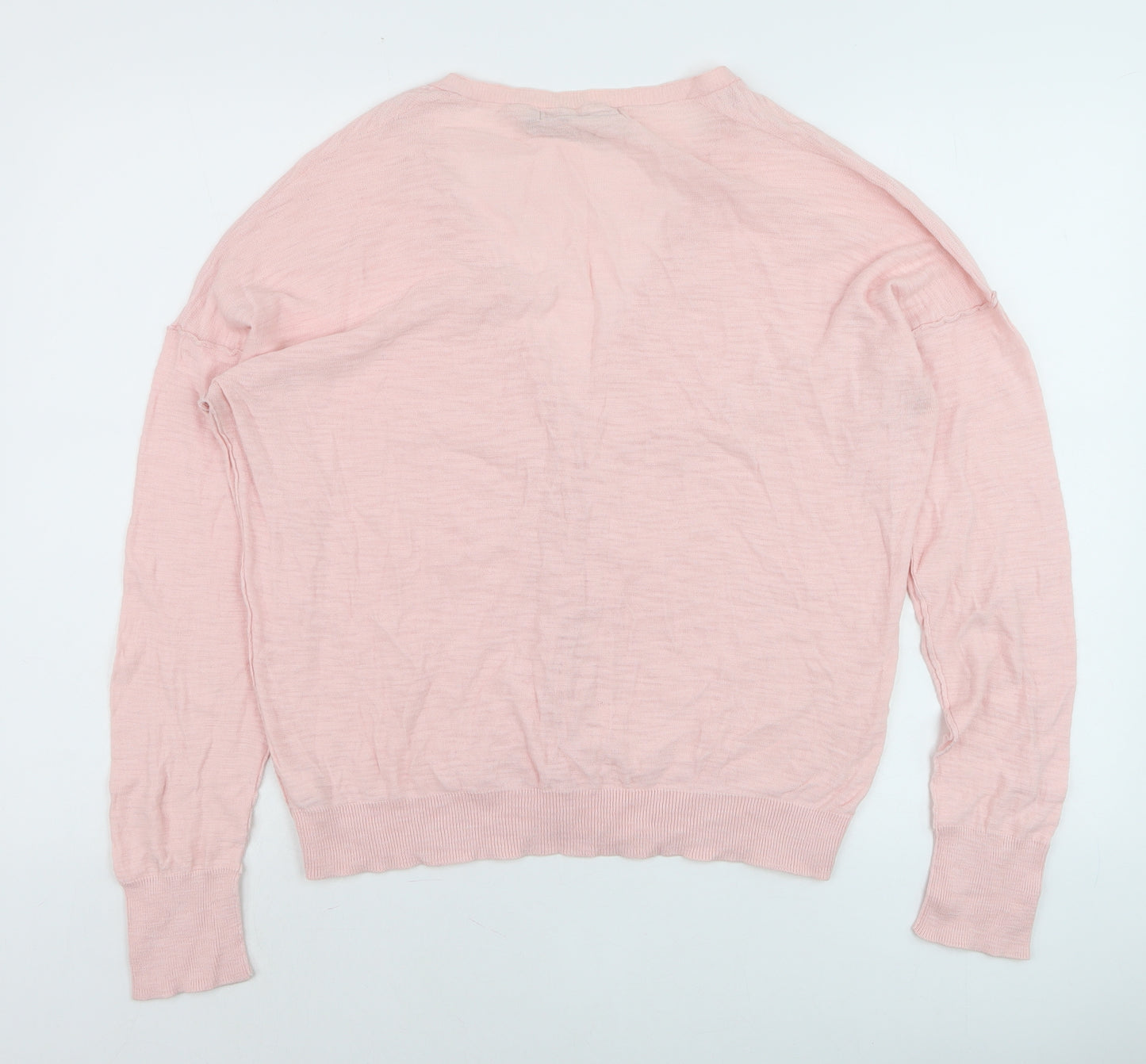 Next Women Pink Cotton V-Neck Cardigan Size 14