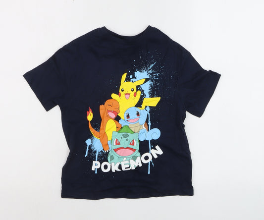 Marks and Spencer Boys Navy Pokémon Pikachu T-Shirt 5-6 Years Cotton Casual