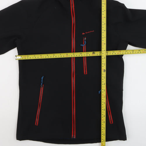 Quechua Teens Black Softshell Hooded Hiking Jacket Size 164